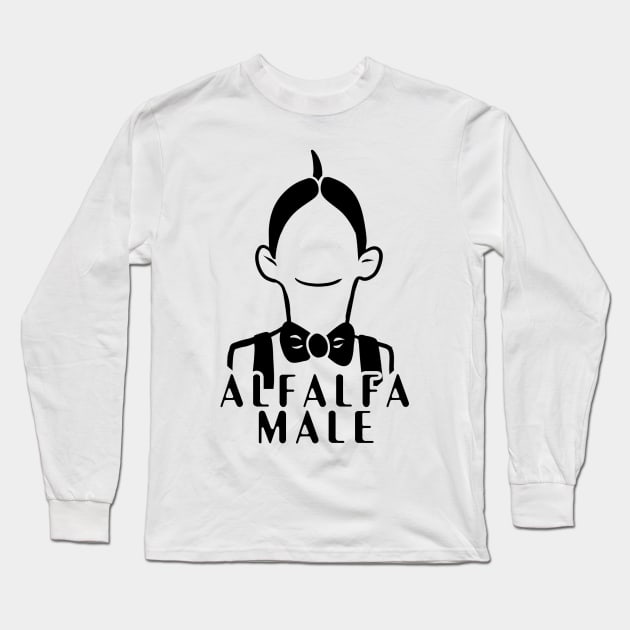 Vintage Retro Alfalfa Male geek humor Long Sleeve T-Shirt by rookeryking